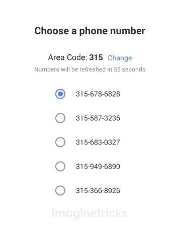Choose a Phone number