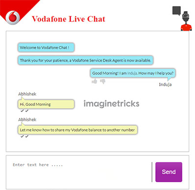 Conversation Chat with Vodafone Customer Care