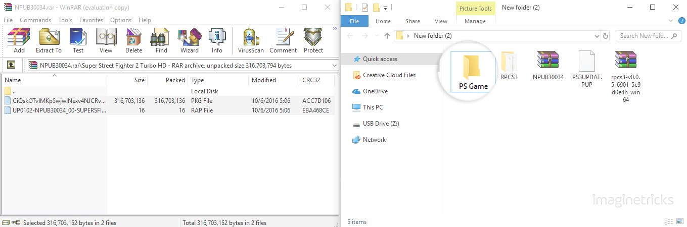 Extract zip file into “PS Game” folder